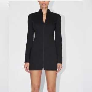 KHY Poplin Zip Mini Dress - Black sz 2 NWT